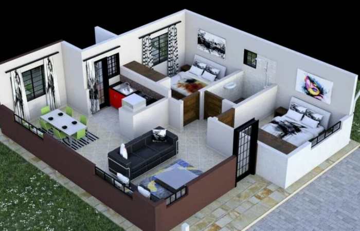 Desain interior rumah mungil type 45