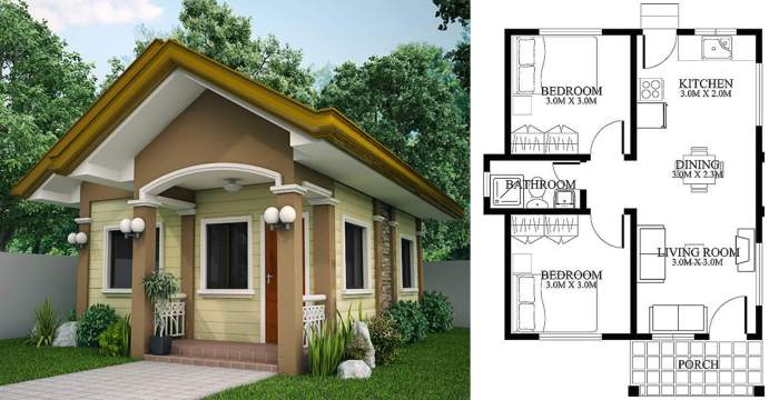 Desain interior rumah minimalis 2 kamar