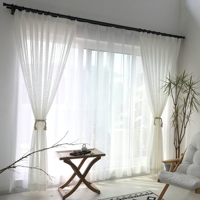 Sheer drapes textured sheers pocket panel beige