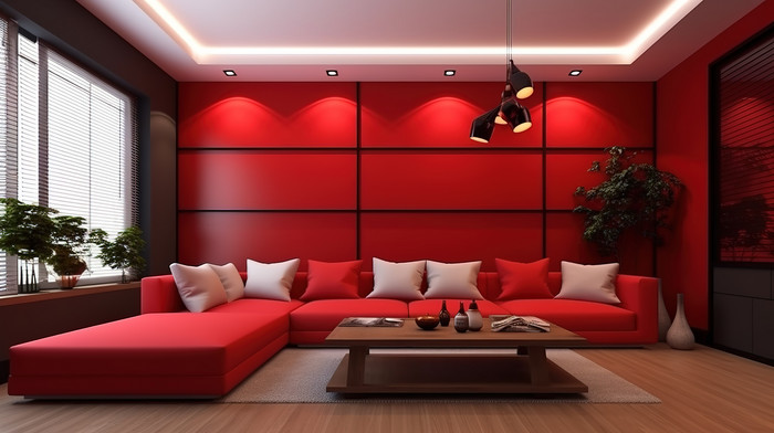 Wandfarbe rot wohnzimmer